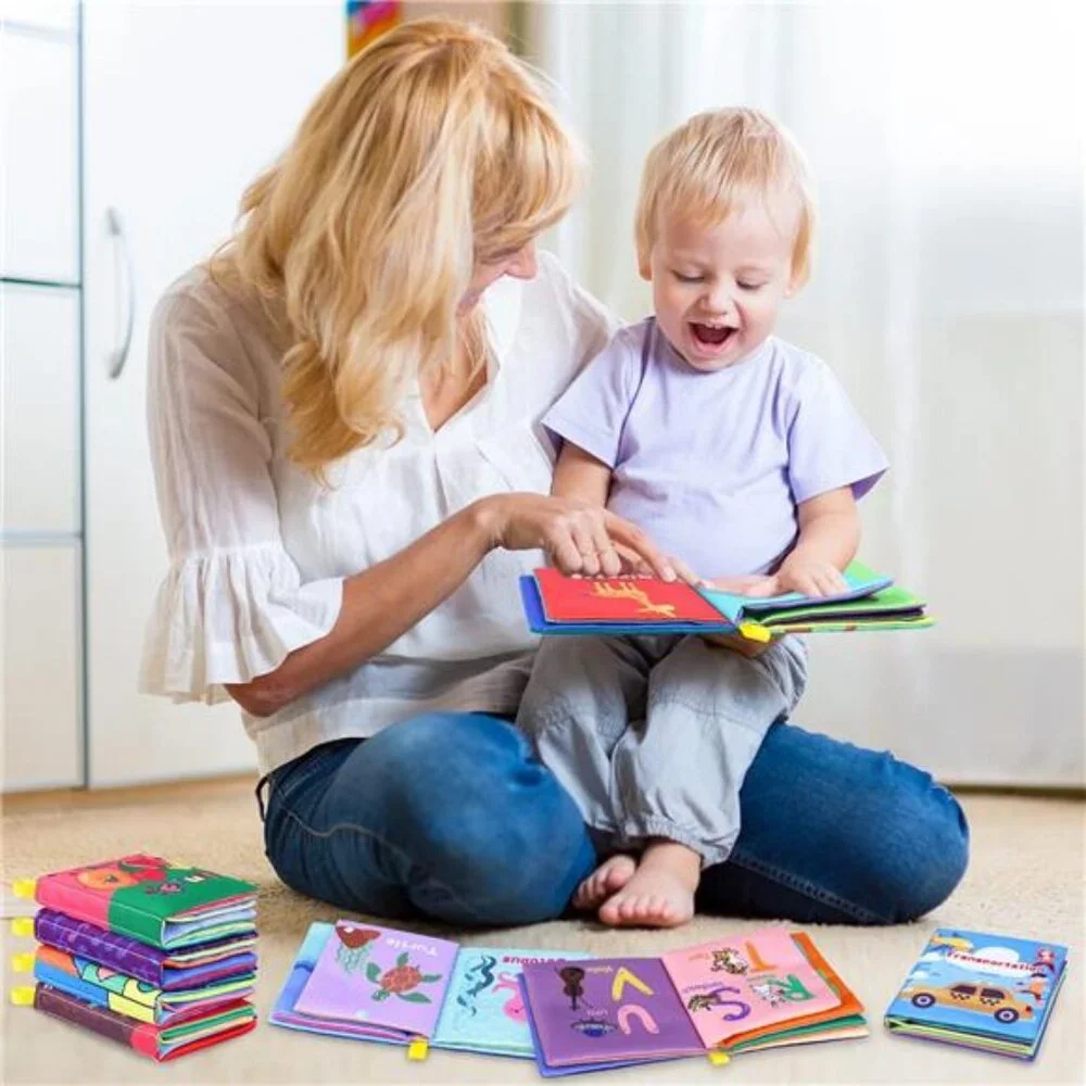 Baby Bath Books, Nontoxic Fabric Soft Baby Cloth Books, Early Education Toys
